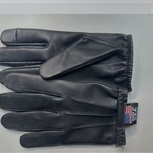 Touchscreen Leather Police Gloves Unlined Made In USA